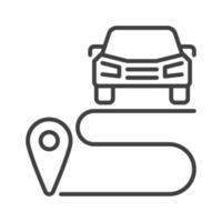 Carsharing Ride vector Route concept thin line icon