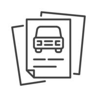 Carsharing Documents vector concept line icon or symbol