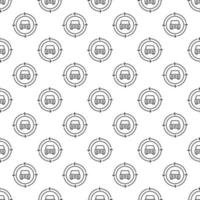 Car inside Circle with Arrows vector concept line seamless pattern