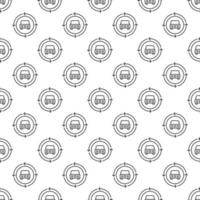 Car inside Circle with Arrows vector concept line seamless pattern