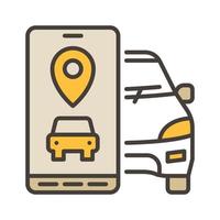 Carsharing App vector Car and Smartphone concept colored icon