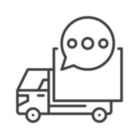 Delivery Truck with Speech Bubble vector concept line icon