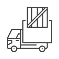 Delivery Truck with Box vector concept outline icon