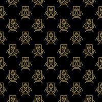 Smartphone in Hands with Carsharing App vector dark seamless pattern