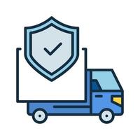 Delivery Truck Insurance vector Shield concept colored icon