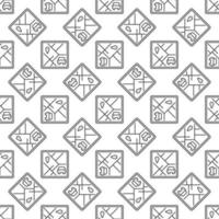 Car Sharing Map App vector concept line seamless pattern
