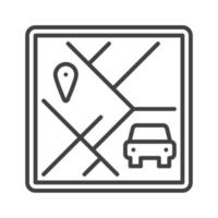 Car Sharing Map App vector concept line icon or symbol