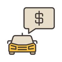 Car with Price vector concept colored icon or sign