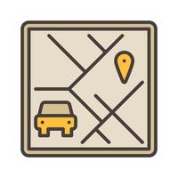 Carsharing Map App vector concept colored icon