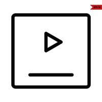 video in frame line icon vector