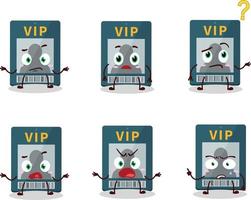 Cartoon character of vip card with what expression vector