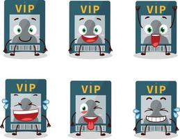 Cartoon character of vip card with smile expression vector