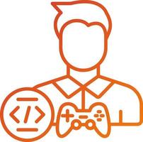 desarrollador de juegos estilo de icono masculino vector