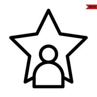 person with star line icon vector