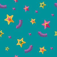 Seamless pattern with starfish and seaweed. Pattern for backgrounds. Vector illustration.