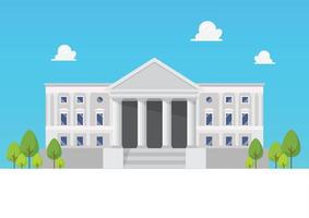 Bank building in flat style vector