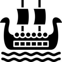 estilo de icono de barco vikingo vector