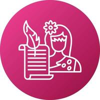 Historian Woman Icon Style vector