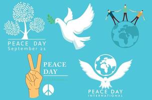 internacional día de paz símbolos vector ilustración