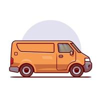 Delivery Car Cargo Cartoon Vector Icon Illustration. Vehicle Transportation Icon Concept Isolated Premium Vector. Flat Cartoon Style