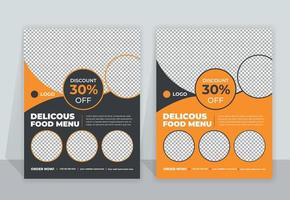 Fast Food Flyer Design Template cooking, cafe and restaurant menu, food ordering, junk food. Vector illustration for banner, poster, flyer, cover, menu, brochure