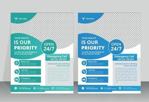 Healthcare cover a4 template design and flat icons for a report and medical brochure design, flyer, leaflets decoration for printing and presentation vector. for web banner ads. vector