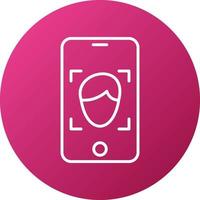 Mobile Face Detection Icon Style vector