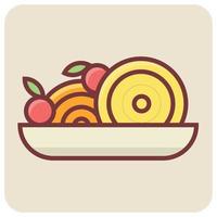 Filled color outline icon for chinese food. vector