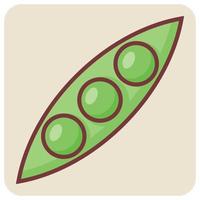 Filled color outline icon for peas. vector