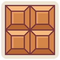 Filled color outline icon for chocolate bar. vector