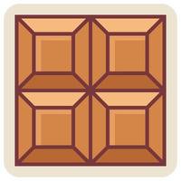 Filled color outline icon for chocolate bar. vector