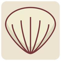 Filled color outline icon for fins. vector