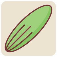 Filled color outline icon for cucumber. vector