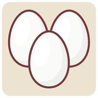 Filled color outline icon for eggs. vector