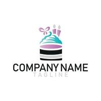 Cake icon logo design with vector