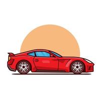 Sport Car Cartoon Vector Icon Illustration. Vehicle Transportation Icon Concept Isolated Premium Vector. Flat Cartoon Style