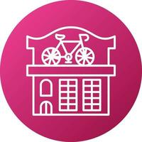 bicicleta tienda icono estilo vector