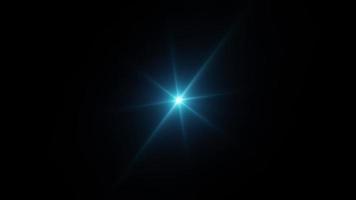 ciclo Centro azul brilho Estrela ótico flare rotação video
