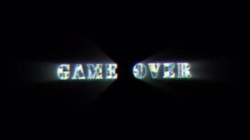animatie tekst van spel over- goud neon tekst effect video