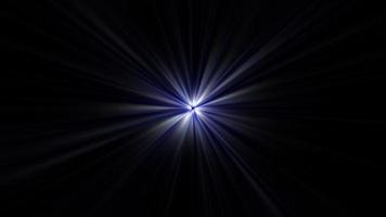 Loop center blue star optical flare abstract background video