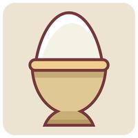 Filled color outline icon for boiled egg. vector