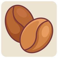 Filled color outline icon for coffee beans. vector