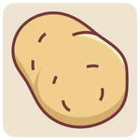 Filled color outline icon for potato. vector
