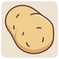 Filled color outline icon for potato. vector