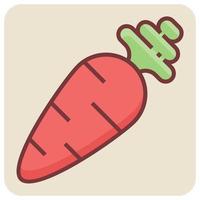 Filled color outline icon for carrot. vector