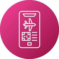 Mobile Boarding Pass Icon Style vector