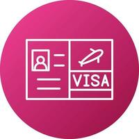 viaje visa icono estilo vector