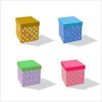 Set of colorful gift boxes. Vector illustration, isometric image
