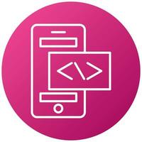 Smartphone Coding Icon Style vector