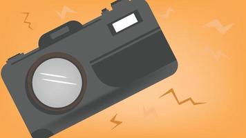 mirrorless camera in macro design style. vector illustration of digital camera